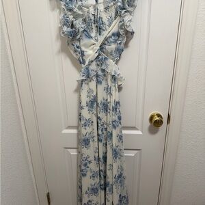 Blu Pepper Blue and White Smocked Dress